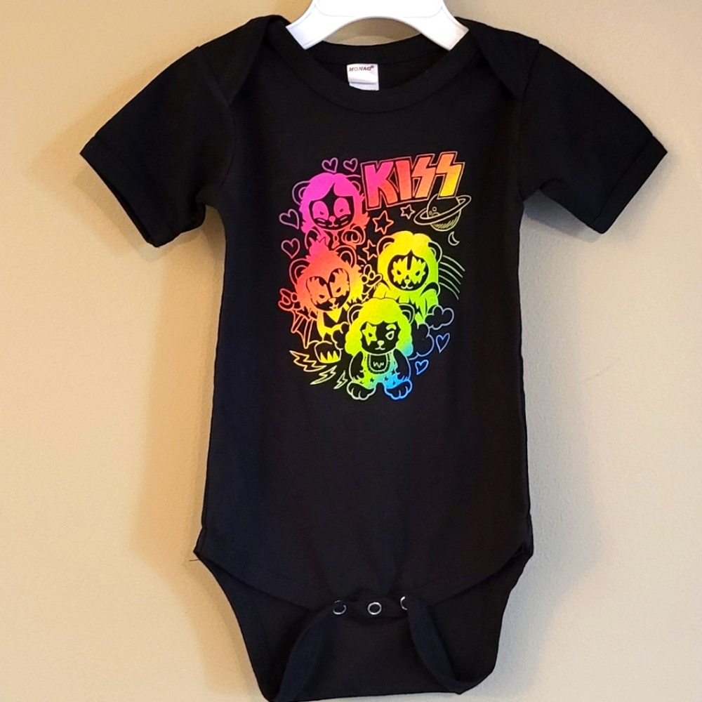 KISS black short sleeve onesie/bodysuit